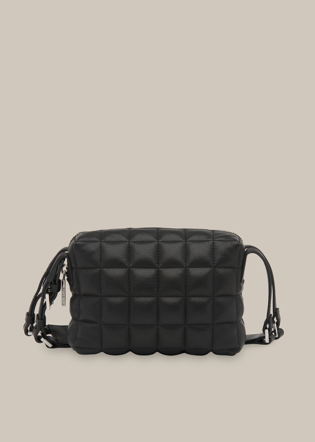 Black quilted cross body bag