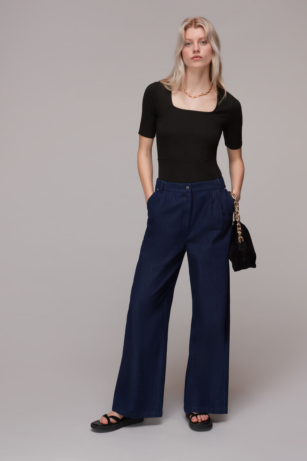 Black Square Neck T-Shirt