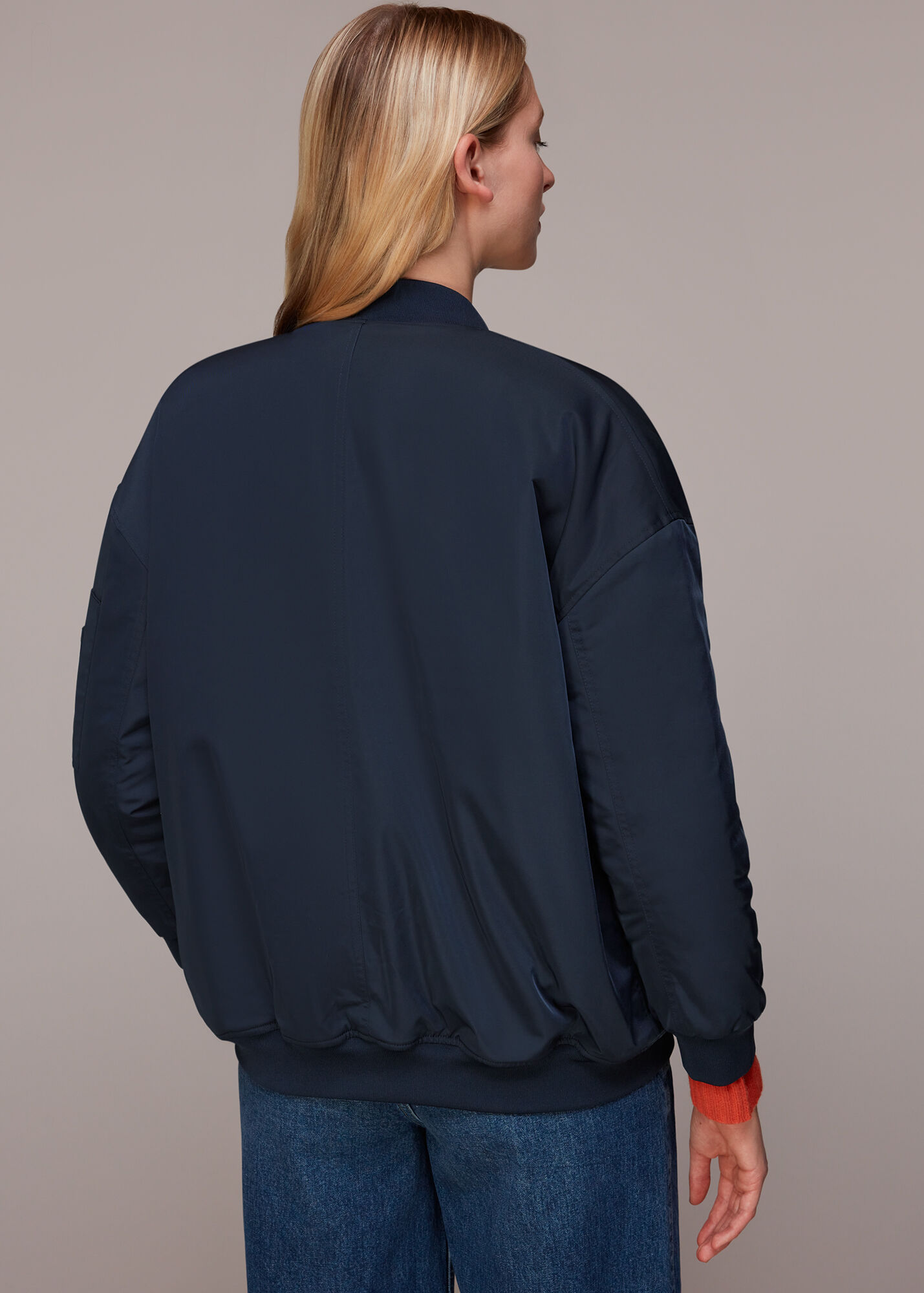 Navy Maria Bomber Jacket WHISTLES