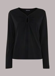 Long sleeve Keyhole Top