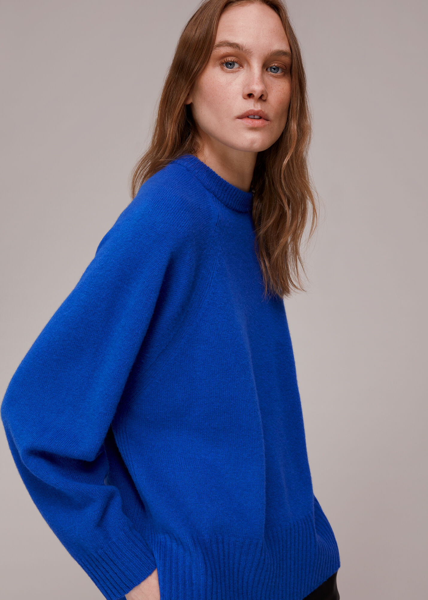 Crew neck knit sweater cheap