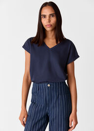 Willa V-Neck Cap Sleeve Tee
