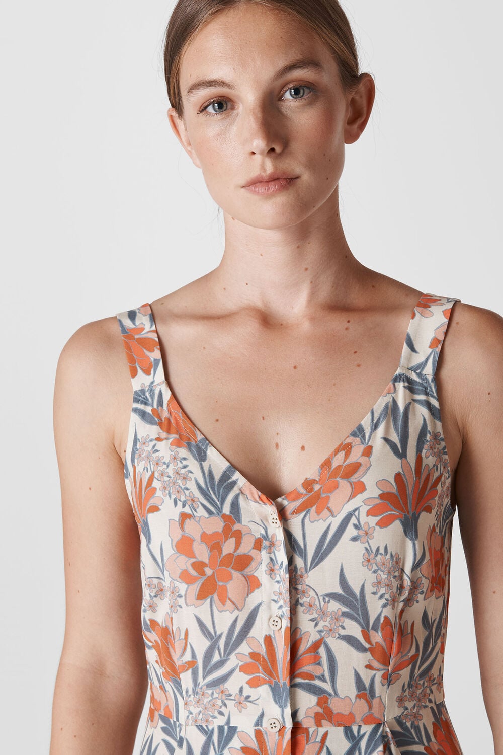 Floral border Print Maxi Dress Multicolour