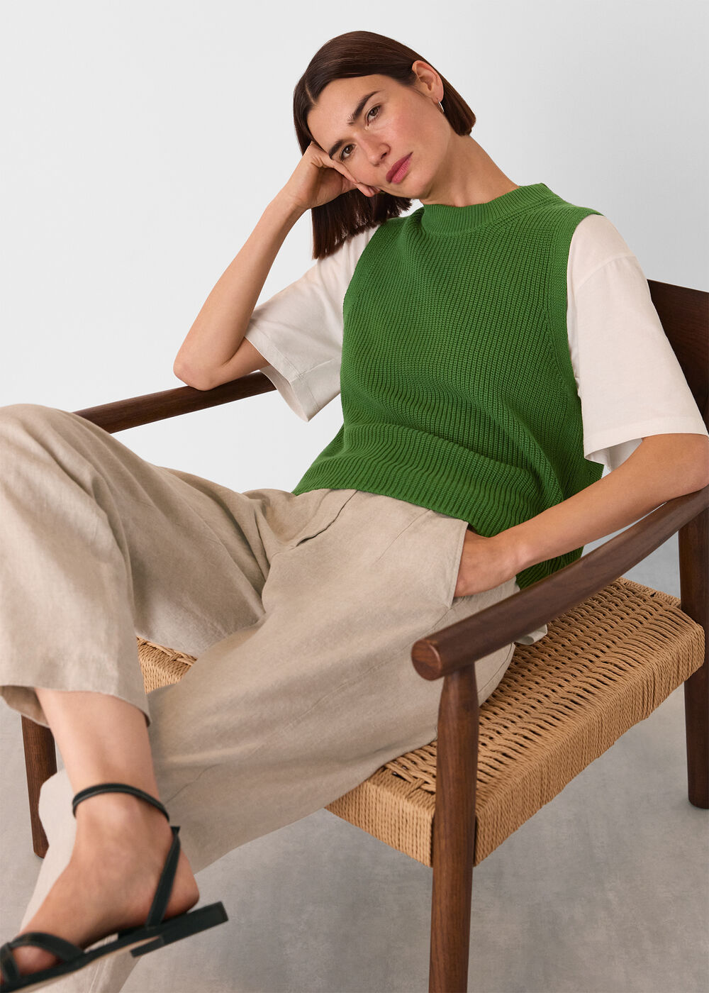 Cotton Back Detail Ribbed Tank