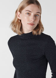 Mini Animal Jacquard Top Navy/Multi