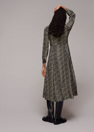 Brushed Geo Print Midi Dress