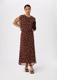 Petite Polka Dot Print Midi Dress