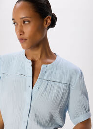 Textured Cotton Frill Top
