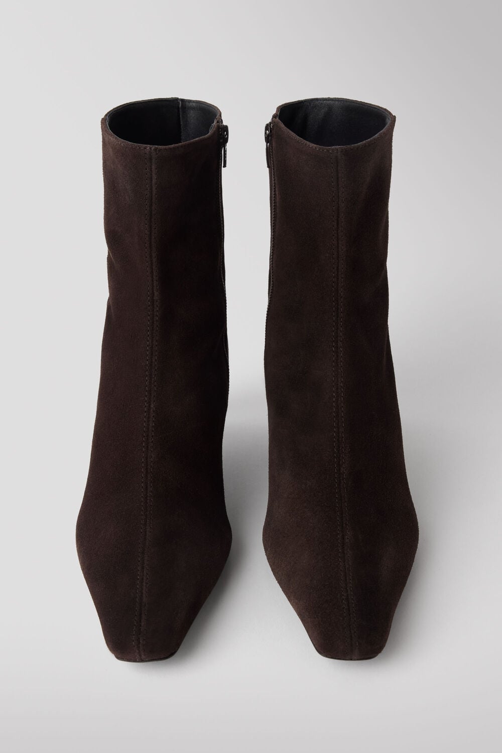 Chocolate Kitten Heel Suede Ankle Boot