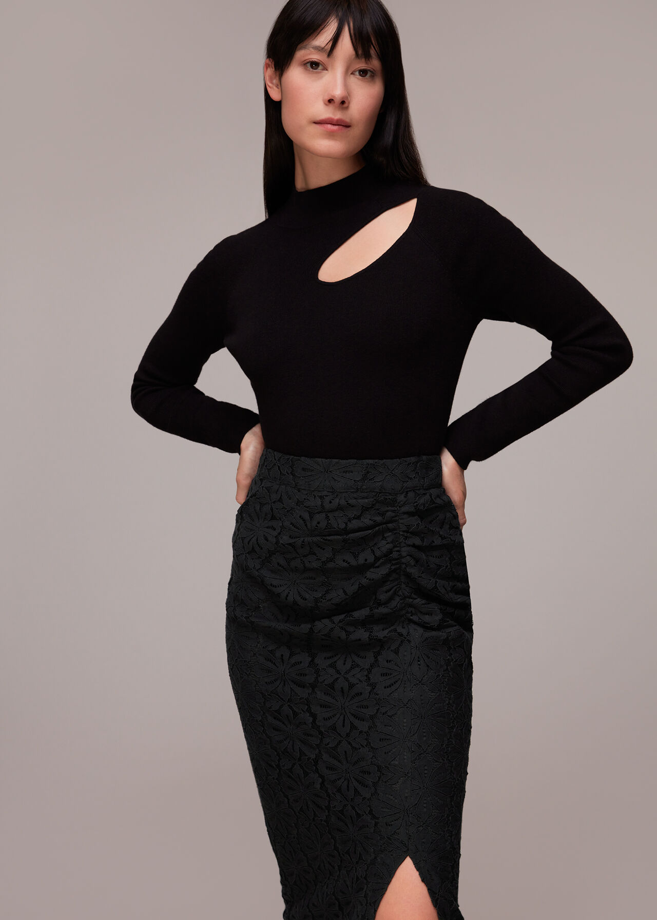 Lace Column Skirt