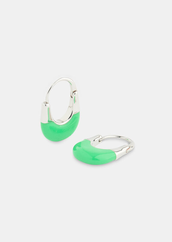 Green Enamel Oval Hoop