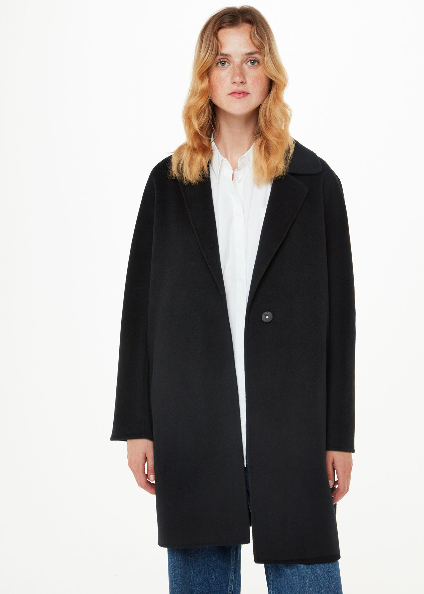Black Julia Wool Double Faced Coat | WHISTLES
