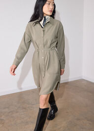 Ring Detail Shirt Twill Dress