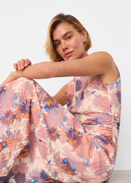 Floral Textured Midi Dress