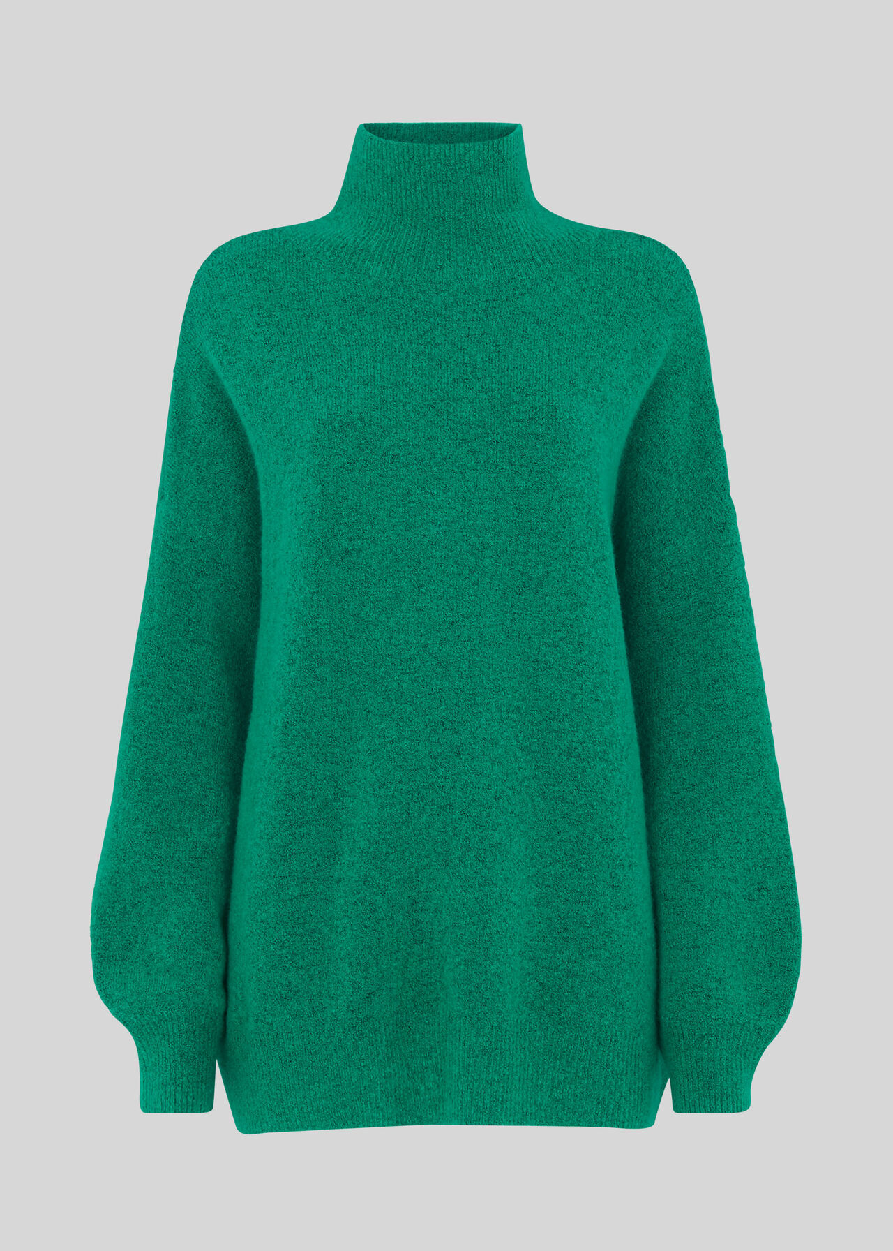 Oversized Funnel Neck Knit Green
