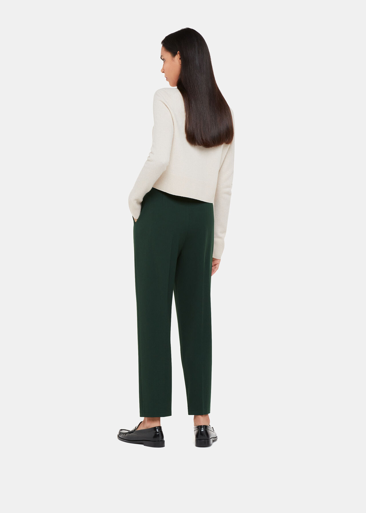 Dark Green Lila Ponte Trouser | WHISTLES