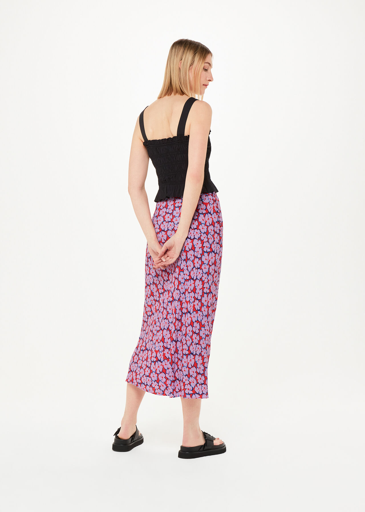 Farfalle Print Bias Cut Skirt