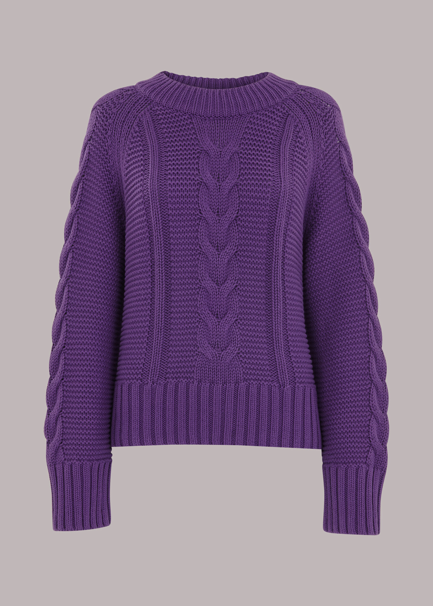 Purple Cable Sweater WHISTLES