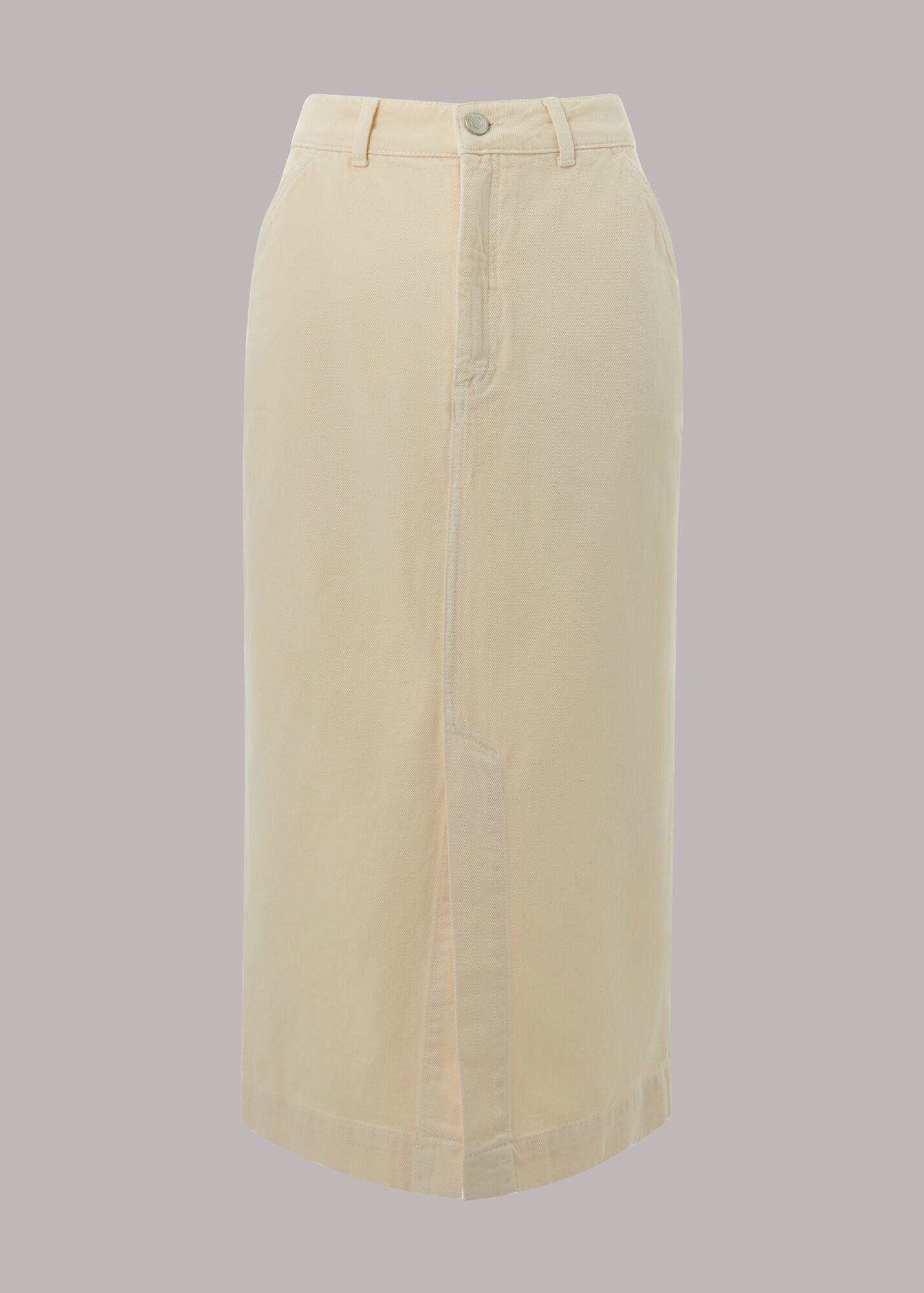 Ivory/Multi Flo Denim Midi Skirt WHISTLES