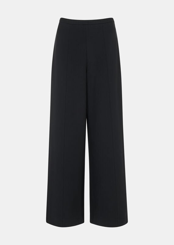 Black Ponte Wide Leg Trouser