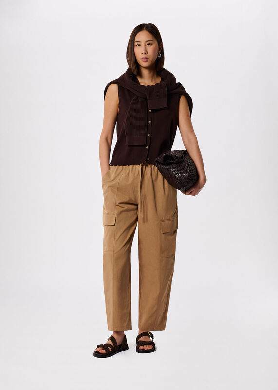 Neutral Utility Cotton Barrel Trouser