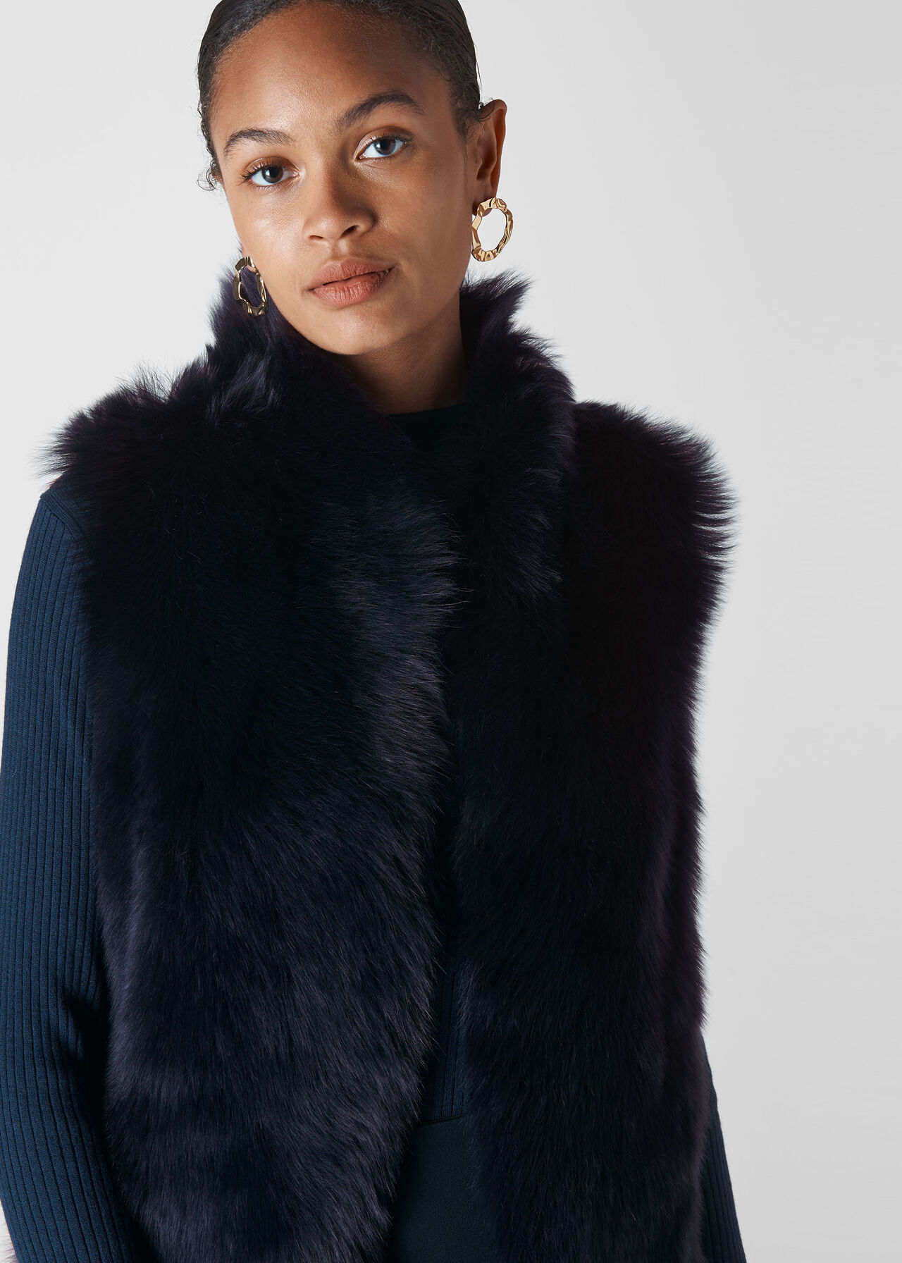 Longline Sheepskin Gilet