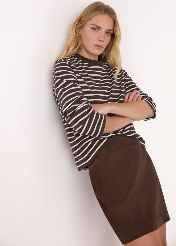 Brown Stripe Cotton Jersey