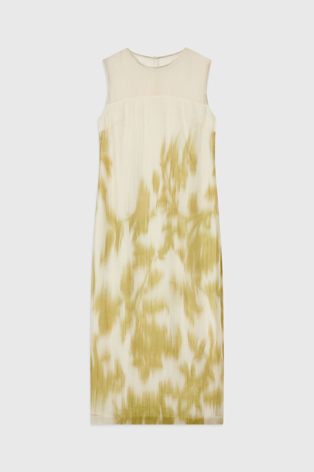 Green Blurred Floral Textured Dress