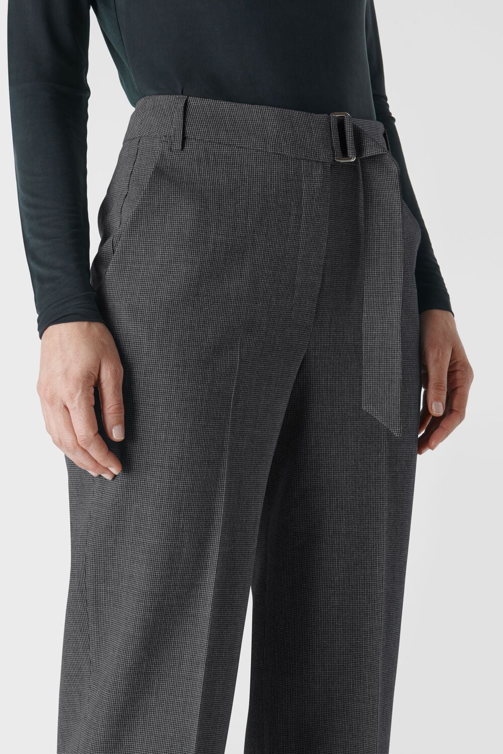 Aliza Belted Check Trouser