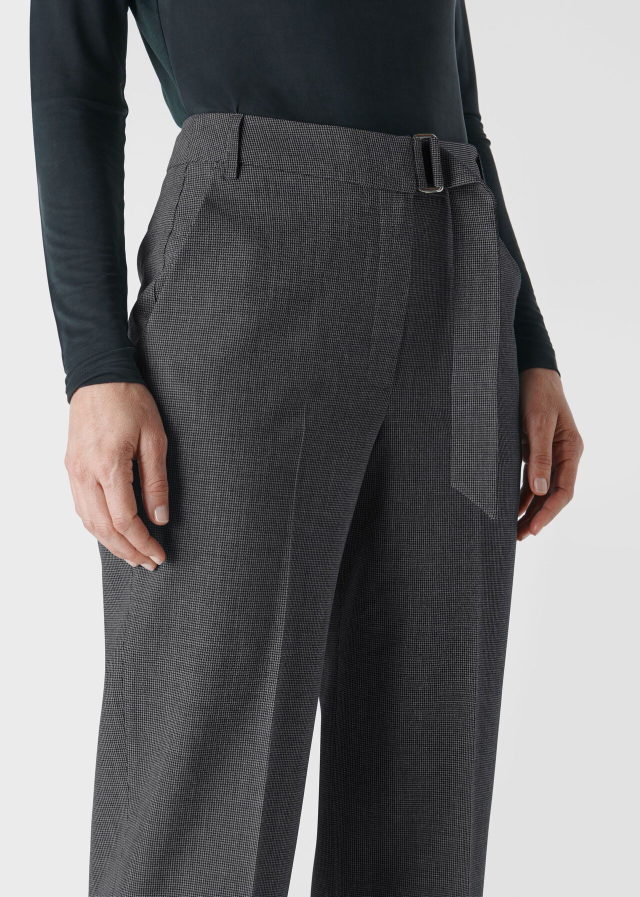 Aliza Belted Check Trouser