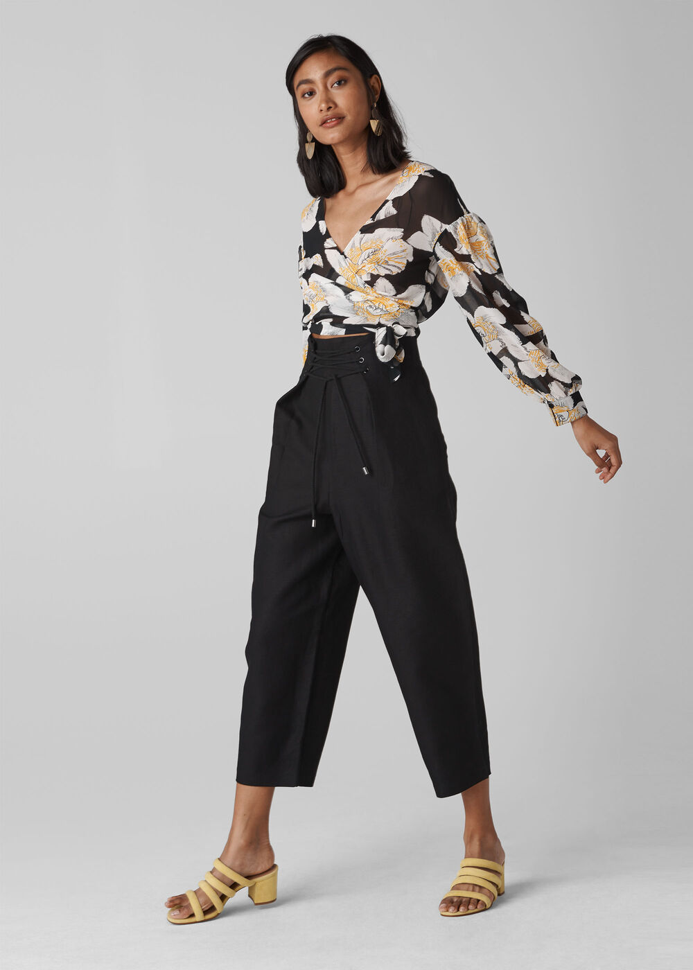 Emiko Corset Waist Trouser Black
