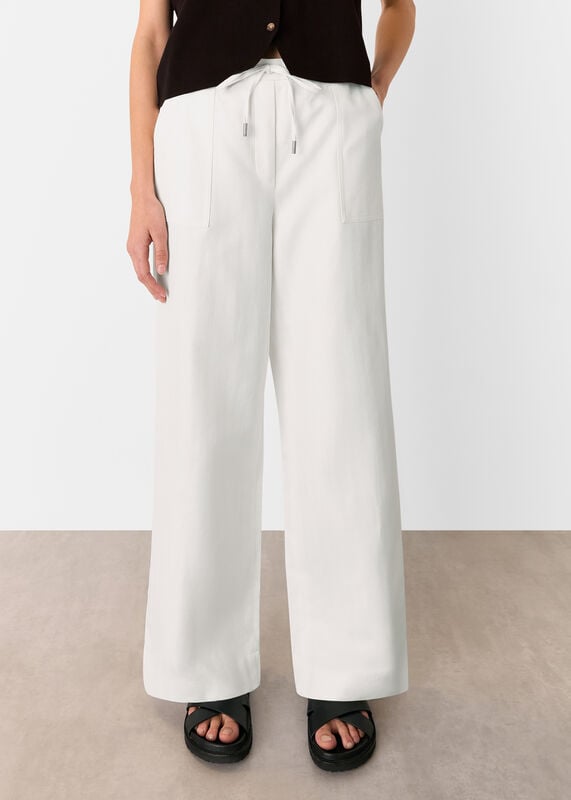 White Leona Linen Blend Trouser