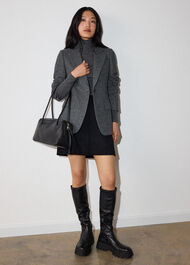 Petite Herringbone Wool Blend Blazer