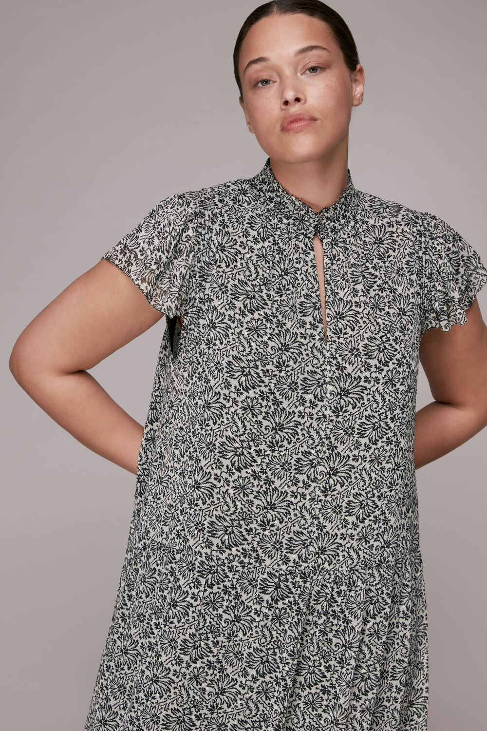 Indo Floral Print Tiered Dress