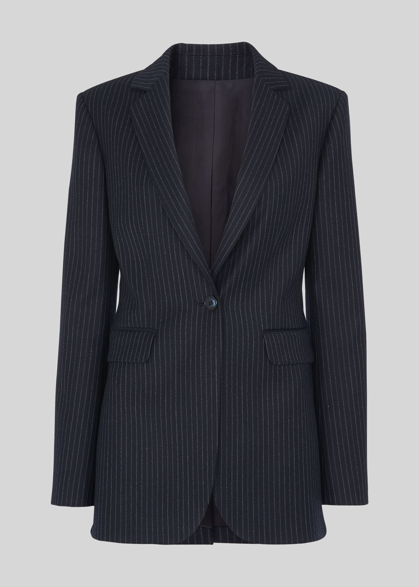 Navy/Multi Pinstripe Wool Blazer WHISTLES