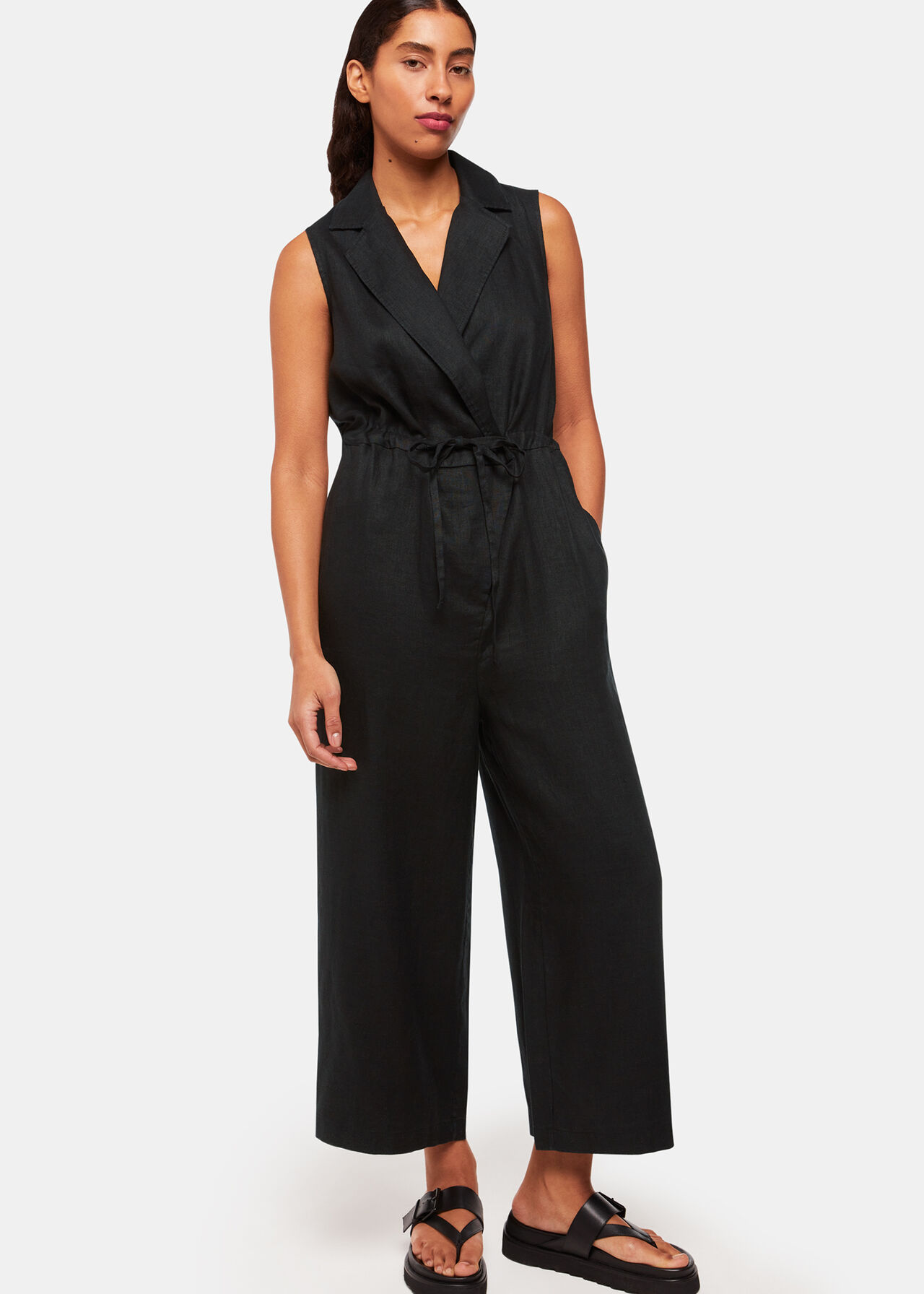 Bella Linen Wrap Jumpsuit