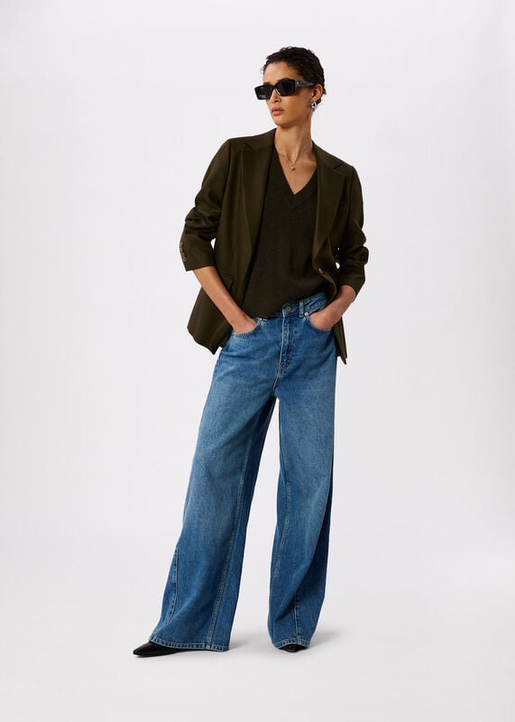 Khaki Relaxed Hopsack Blazer