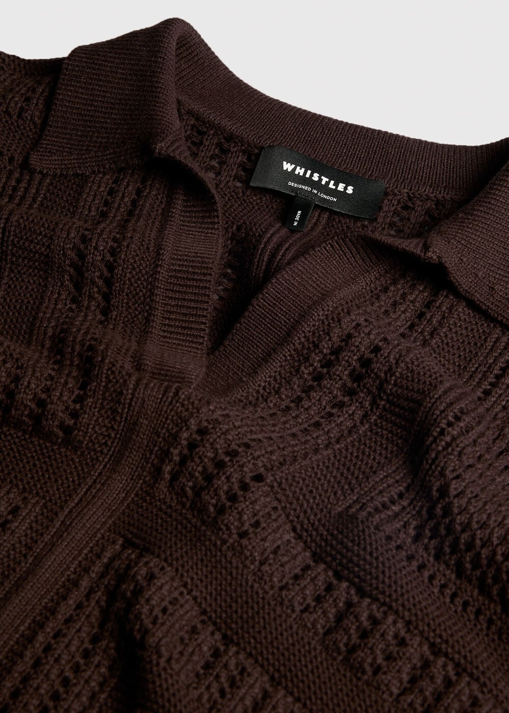 Crochet Detail Cotton Polo