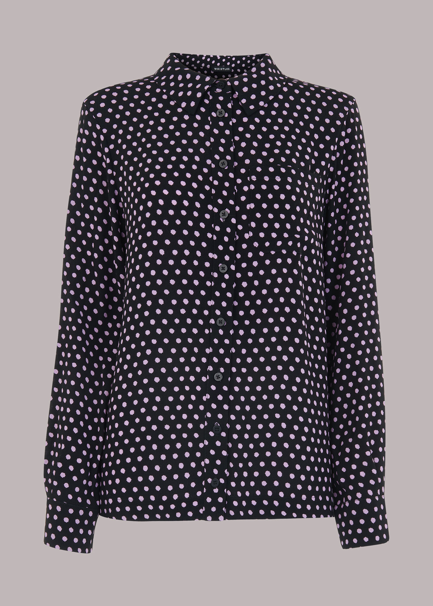 Black/Multi Dotted Spot Print Shirt WHISTLES