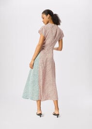 Graphic Check Cowl Neck Dress