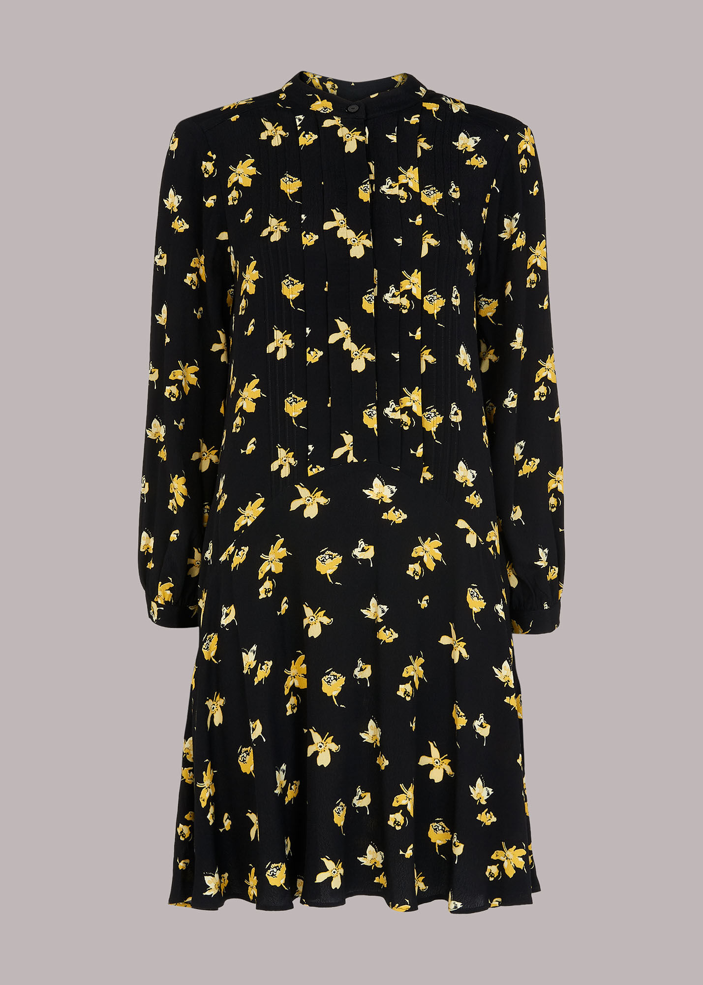 Black Multi Falling Floral Flippy Dress WHISTLES