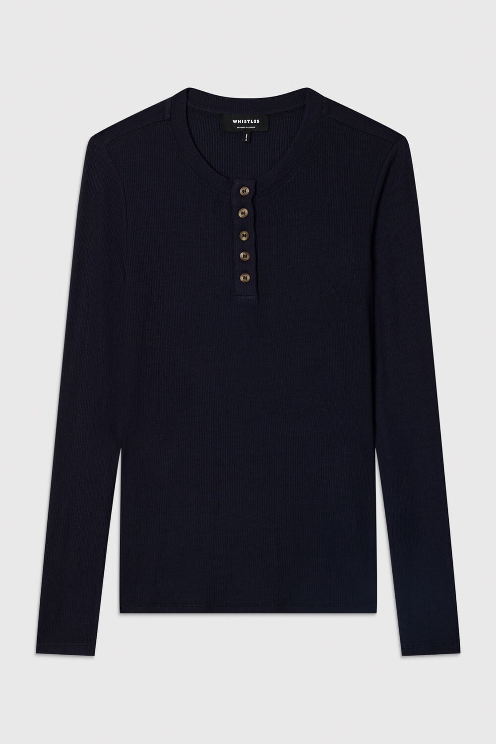 Navy Essential Rib Henley