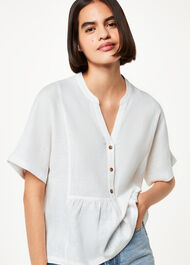 Hannah Linen Peplum Blouse