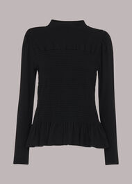 Shirred High Neck Top