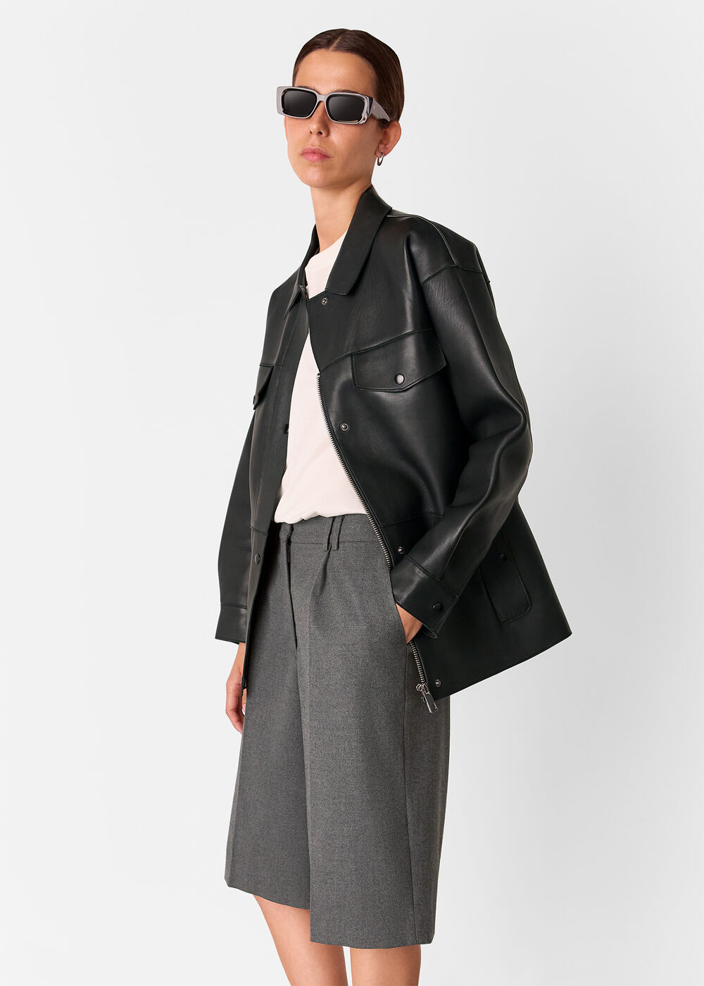 Formal Pleat Front City Short
