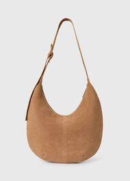 Large Sia Curved Suede Bag