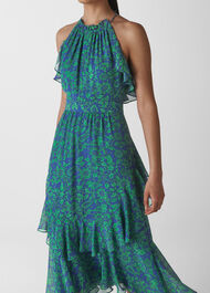 Devina Henna Print Dress Blue/Multi