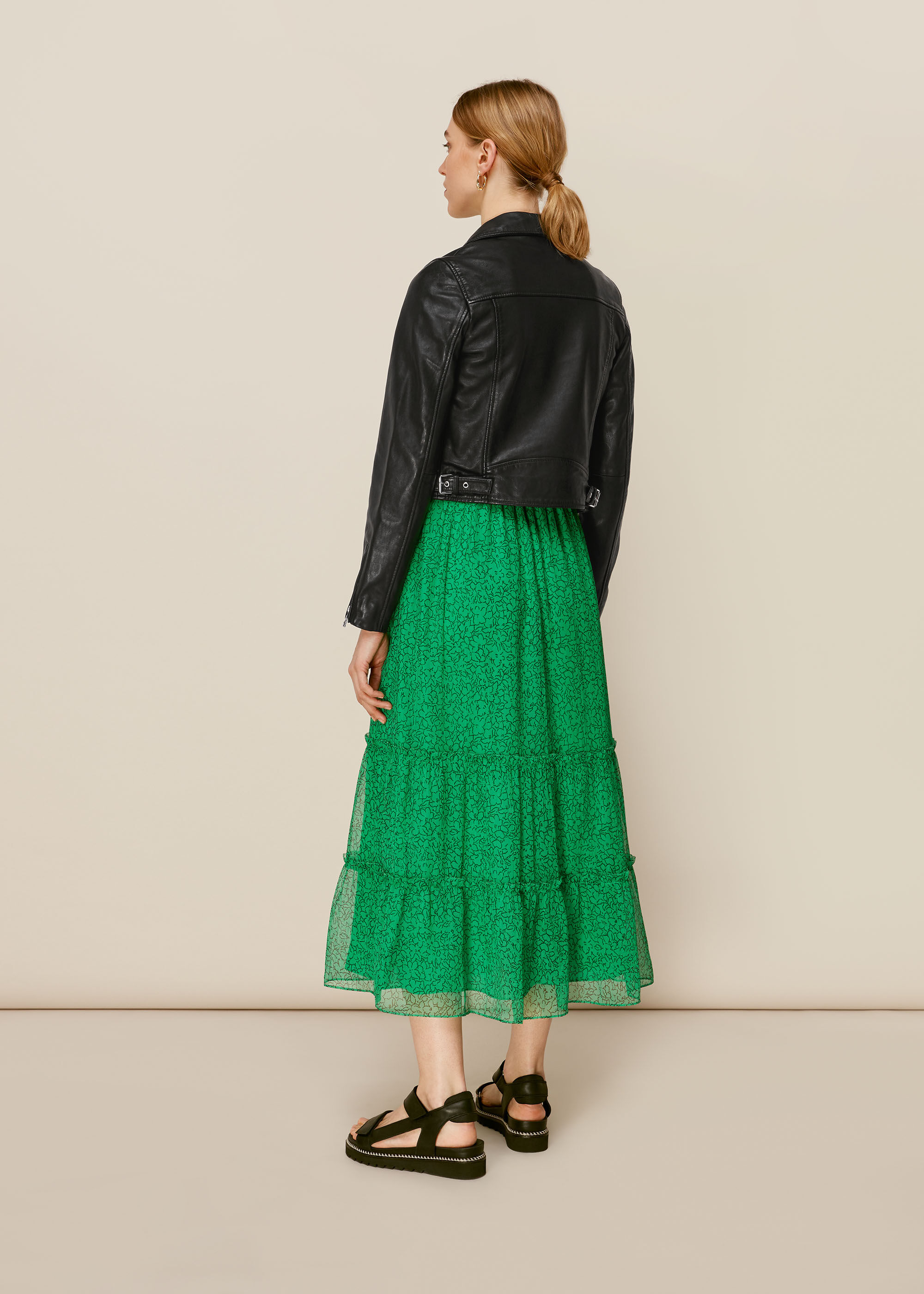 Whistles cropped leather jacket hot sale