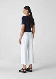Linen Button Front Tie Top Navy