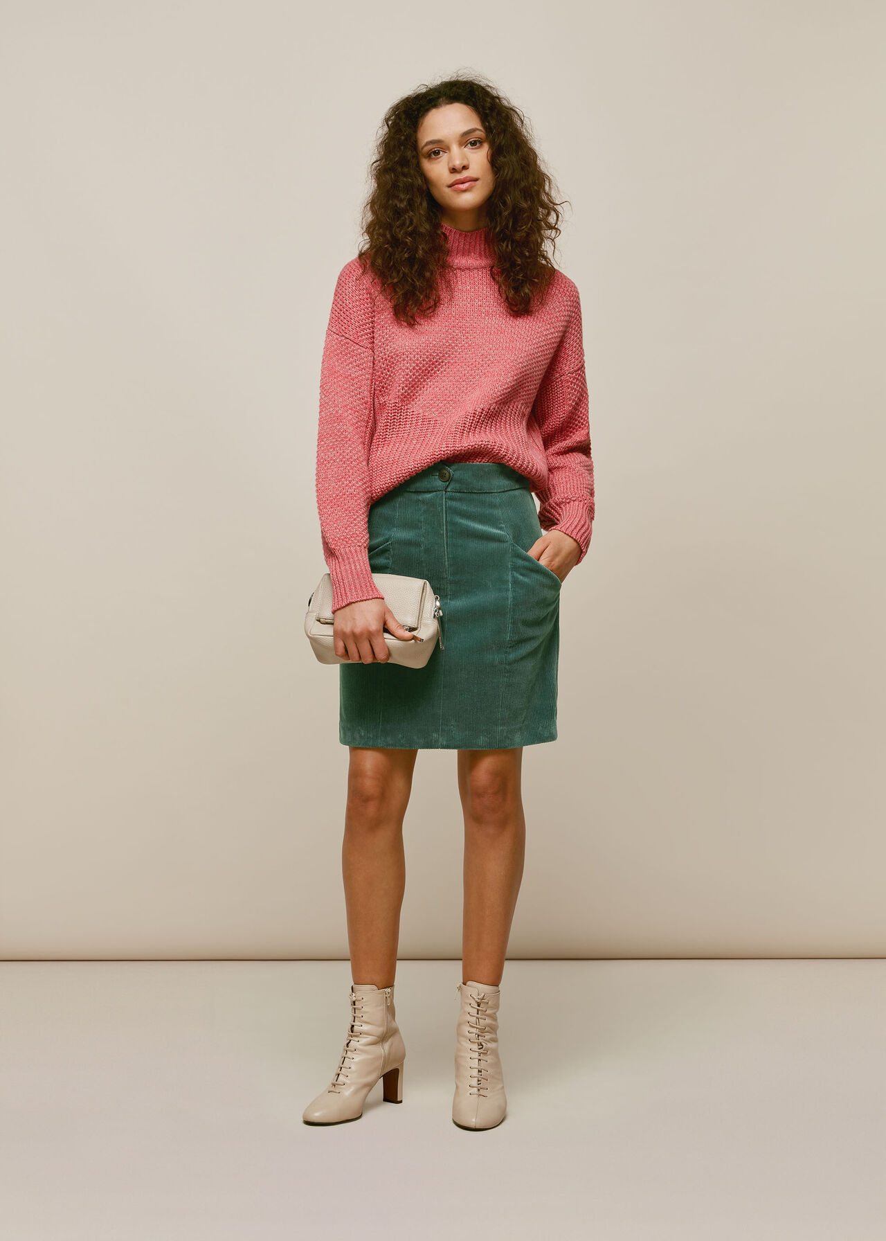 Billie Cord Skirt Sage Green